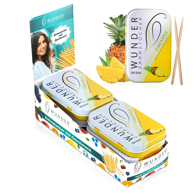 Paquete de 6 palillos de dientes Wunder piña DS