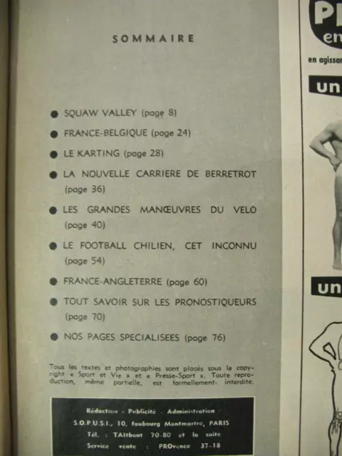 Sport & Vie N° 46 du 03/1960- Bozon, Duvillard et Vuarnet qui raconte sa course 2