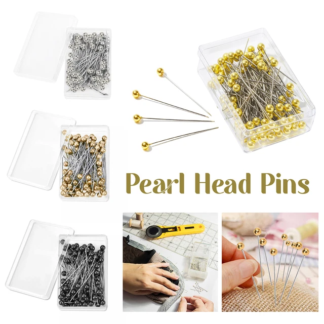 300pcs Gold Quilting Ball Pins 300pcs Round Head Sewing Pins - Gold Pearl Head Pins For Dressmaking & Crafts Washer Door Prop - Foto 8