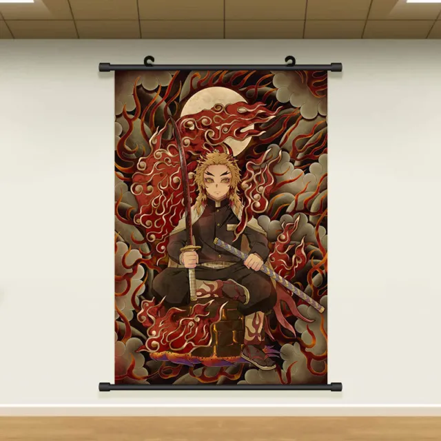 Anime Demon Slayer: Kimetsu no Yaiba Rengoku Kyoujurou HD Wall Scroll Poster Y9