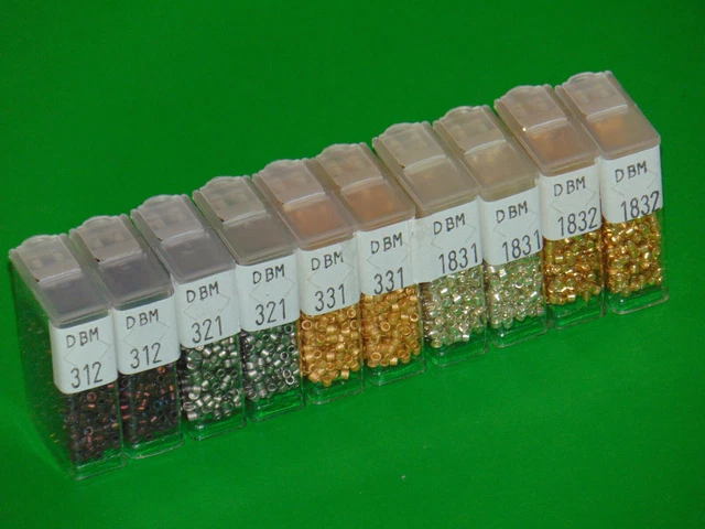 Miyuki Delica DBM 10/0 Seed Bead Variety Vintage Lot of 10 Packs ~ 100 Grams NOS