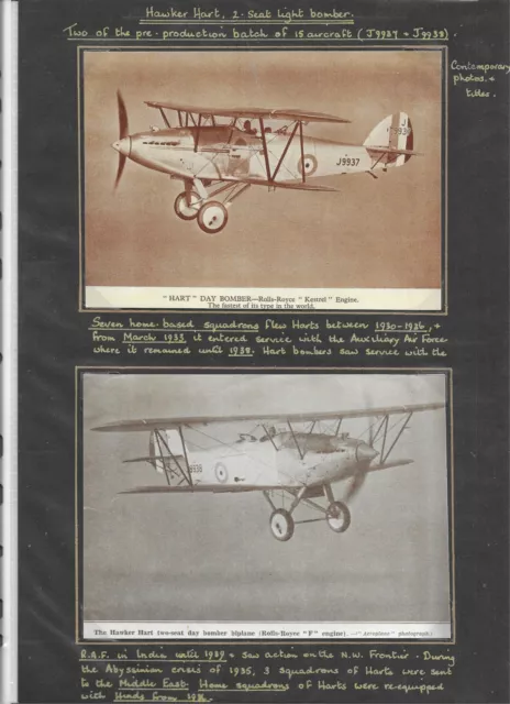 AVIATION HISTORY - Hawker 'Audax' - 'Hind' - Hart' - 4 Images.