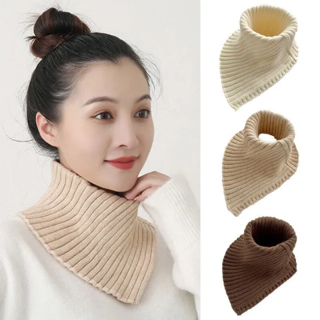 Women Knitted Fake Collar Scarf Warm Turtleneck Neck Warmer Detachable WintK_