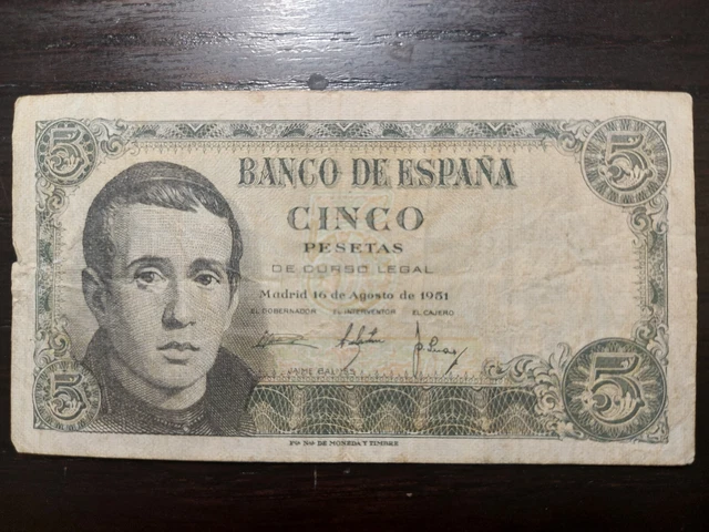 Spain 5 Pesetas 1951, P-140