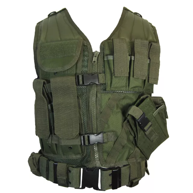 Olive Green USMC Tactical Vest Combat Assault Airsoft Army Molle Attachment Rig