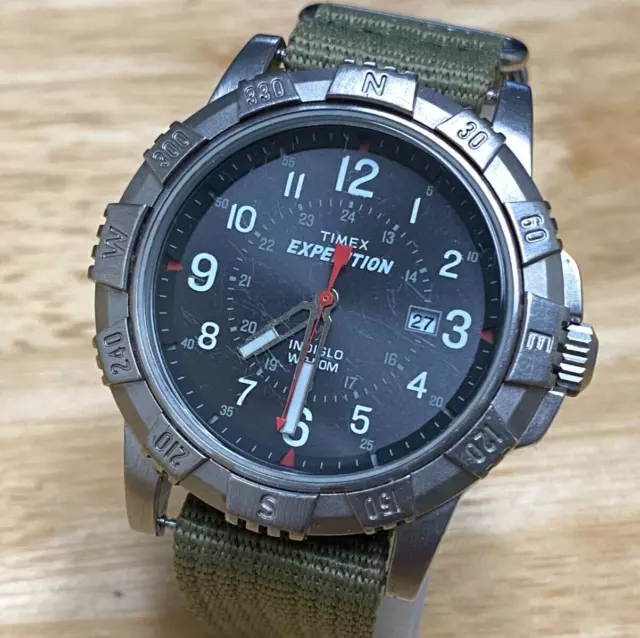 TIMEX QUARTZ WATCH Expedition Indiglo Men Fixed Bezel Military Date New ...