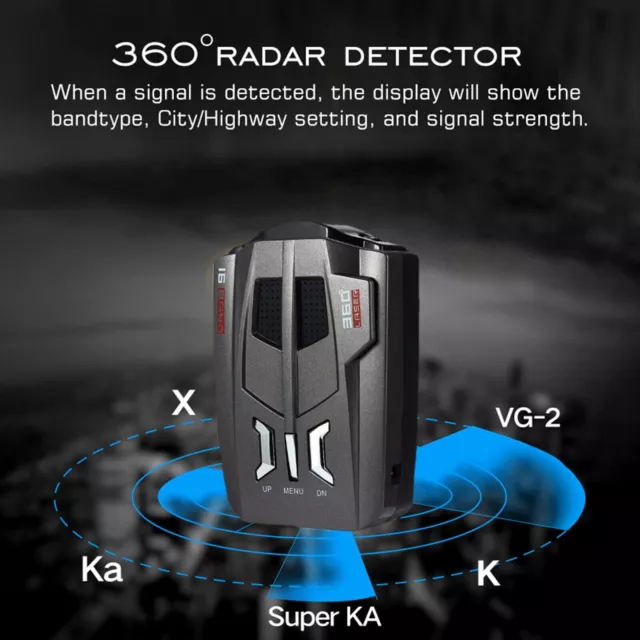 V9 16 Band 360 Degree Police Camera Laser Speed Radar Detector with Voice Alert