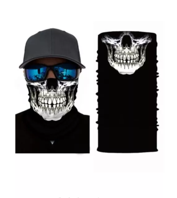 Skull Neck Gaiter Face Mask Head Band Multi-Use Tube Scarf Face Cover Bandana