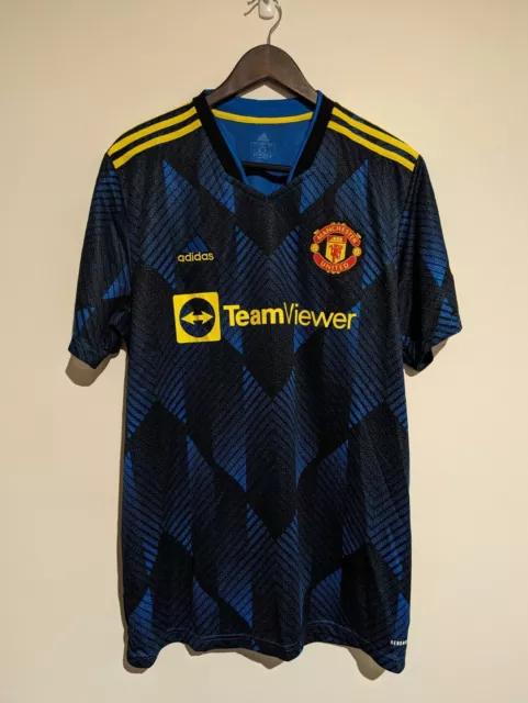 Authentic Manchester United Jersey 2021/22 Mens Extra large Blue Third Adidas XL