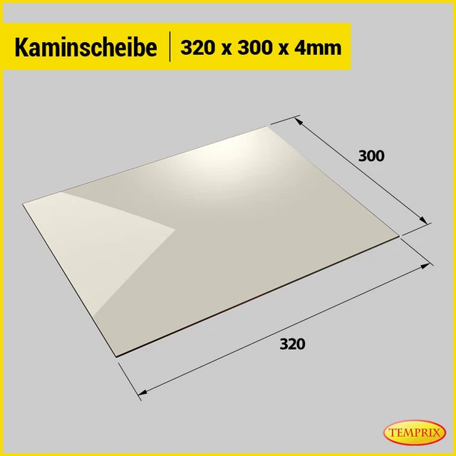 Verre De Cheminée Et Poêle résistant au feu En Vitre d'insert Four 320x300x4mm
