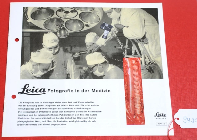 Folleto de Ventas Original Leica Fotografía en Medicina 7 páginas 100-11 en Germa