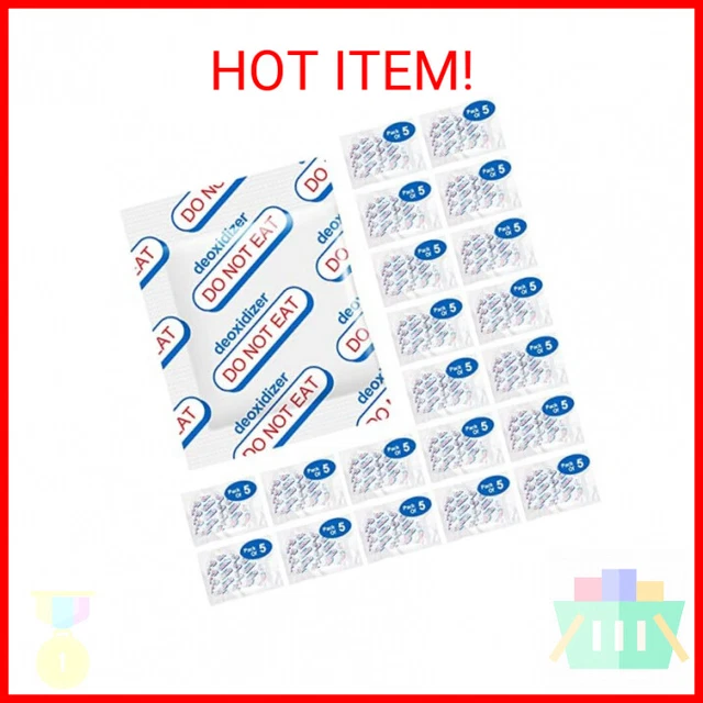 400cc Oxygen Absorbers for Food Storage - 100 Count (10x Packs of 10) - for Long