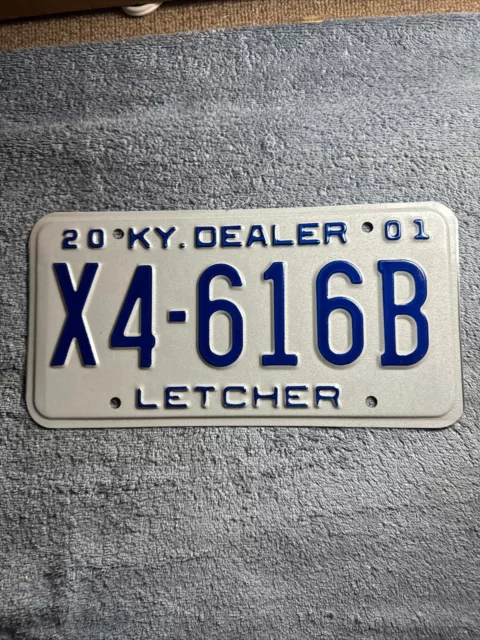 2001 Letcher County Kentucky Dealer License Plate X4-616B