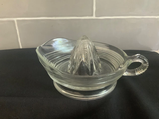VTG Hazel Atlas Orange/Lemon Glass Juicer Reamer  Depression Glass Large Size.
