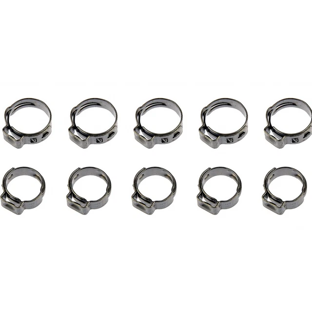 Fuel Line Pinch Clamp Assortment | 10 Pieces | 5/16 In. And 3/8 In. Steel Silver
