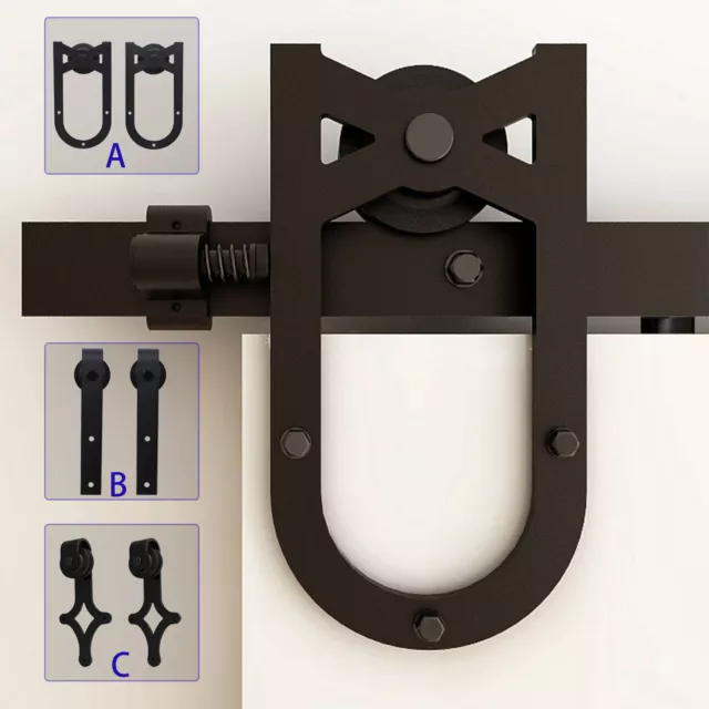 4-20FT Sliding Barn Door Hardware Closet Track Hanger Kit for Single/Double Door