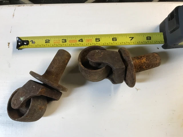 Vintage All Metal Casters  Set of 2