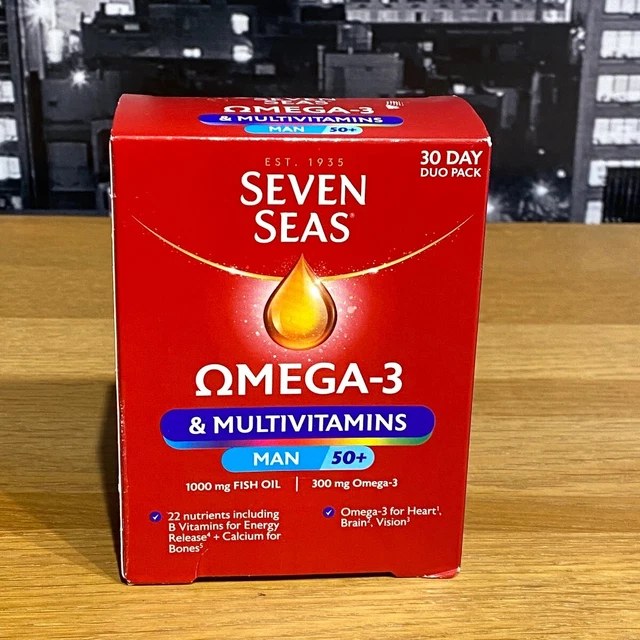 🟢 SEVEN SEAS Omega3 Multivitamins Man 50+ 30 Day Duo 30 x Capsules + Tablets £12.94 PicClick UK