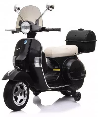 VESPA ELETTRICA PER BAMBINI PIAGGIO PX 150 12v CON BAULE ROTELLE RUOTE IN GOMMA