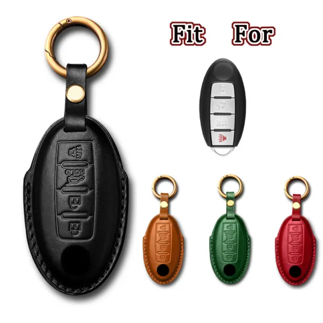 Genuine Leather Car Key Fob Case Cover For Nissan Altima For Infiniti QX60 Q50