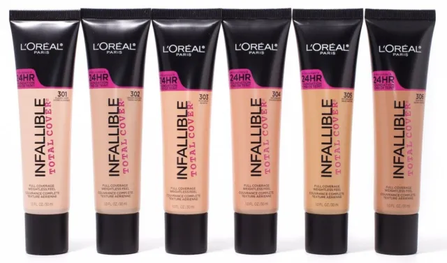 L'Oreal Infallible Total Cover Foundation. Air Light. Full Coverage CHOOSE SHADE