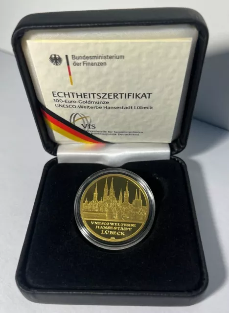 100 Euro Goldmünze Lübeck Prägestätte "F" - Auch Prägestätte A Ist Vorhanden!