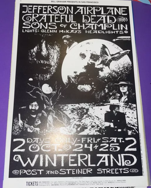 1969 Jefferson Airplane Grateful Dead BG 197 Winterland Handbill Postcard Graham