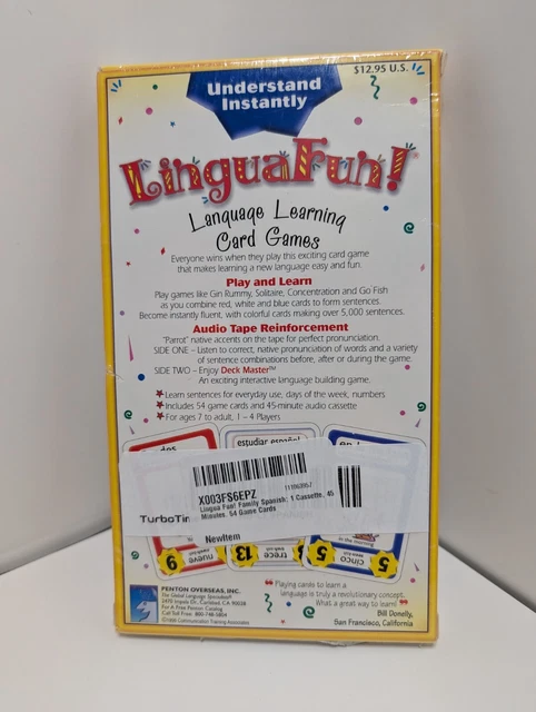 Language Learning Cassette LINGUAFUN! LANGUAGE LEARNING Card Games Spanish Audio Cassette NEW ...