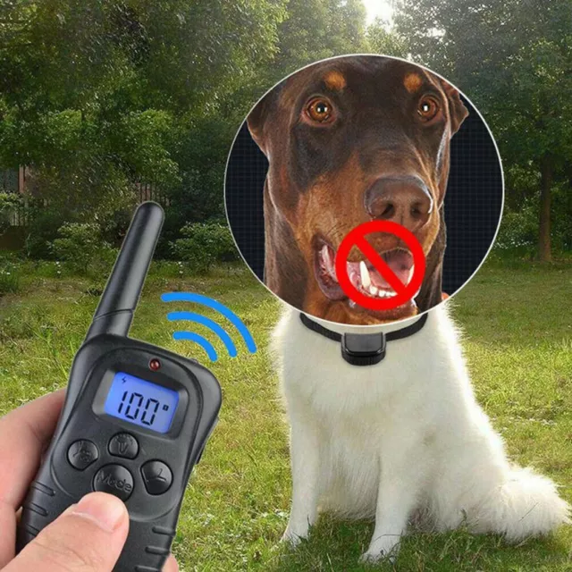 Collare elettronico ricaricabile elettrico antiabbaiare per cani addestramento telecomando 2