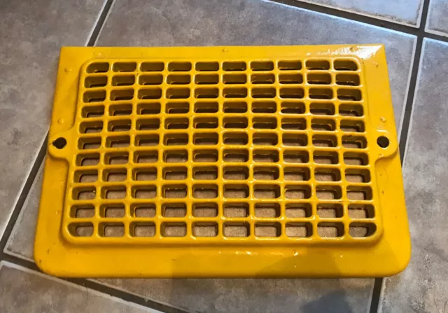 Antique Floor Cast Iron Grate Yellow Heavy Rounded Top Not Flat