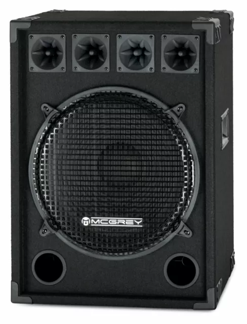 Paar 15" (38cm) DJ PA Lautsprecher Club Bass Subwoofer Party Box Set 1600 Watt 2