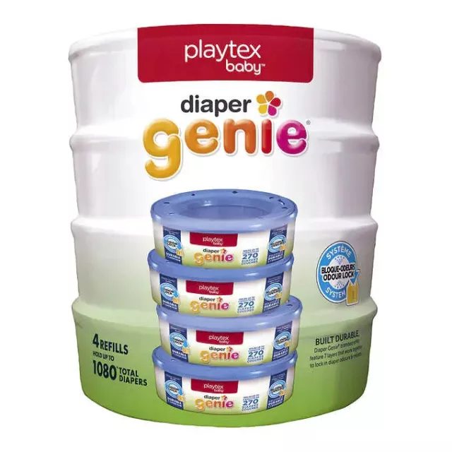 Playtex Diaper Genie Disposal System Refills, 4-count 1080 Total Diapers