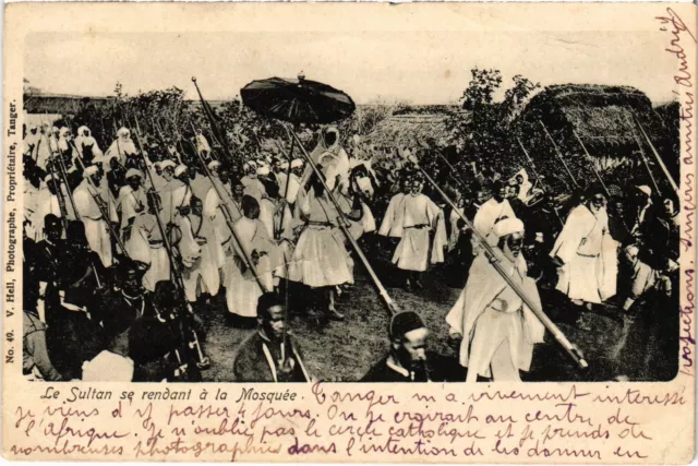 CPA AK Tanger Le Sultn se rendant a la Mosquee MAROC (1318347)