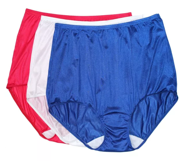 SHADOWLINE WOMEN'S NYLON Full Brief Panty 3-Pack Assorted 17032 $26.09 -  PicClick