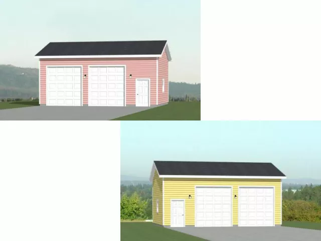 30x24 2-Car Garages -- 720 sq ft -- PDF Floor Plan -- Model 10 and 10D