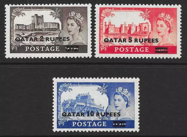 Qatar 1957-59 Castle High Values Set (MNH)