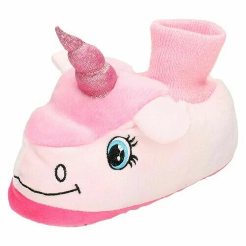 Bambine Spot On Piatto Unicorn Stivaletto Calzino Pantofole