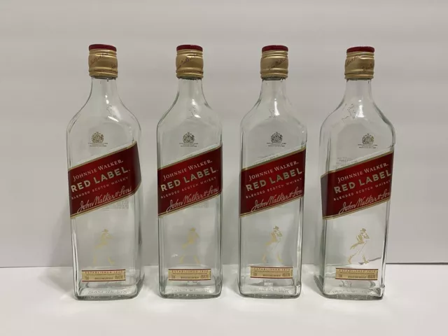 Johnnie Walker Red Label Scotch Whisky Bottle 750 ML - Lot of 4 Whiskey Bottles