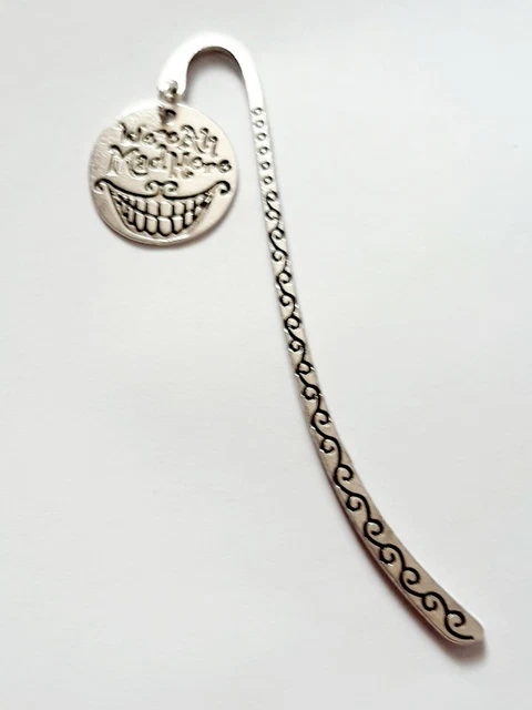 "Were all Mad Here" Alice in Wonderland Tibetan Silver Handmade Bookmark Gift UK