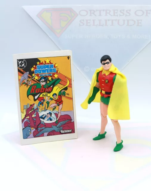 Vintage Kenner DC Super Powers Robin Action Figure- Original Cape, Comic ~MINTY