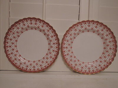 Vintage Pair Spode Fleur de lys Red 10.5" Dinner Plates Bone China