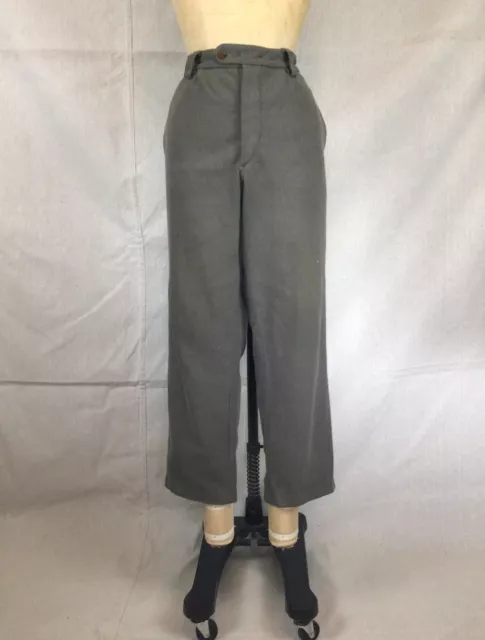 VINTAGE 1940S PANTS | Vintage Wool Flannel Trousers | Military Gray ...