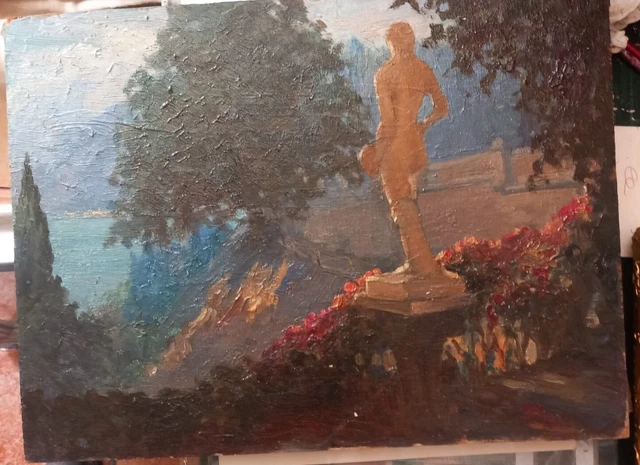 F.Pellizzari Olio su base legno 30x40