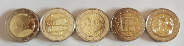 Lot de 18 Piéces de 2 Euros Luxembourg,San Marin,Grece ... . LIVRAISON GRATUITE. 2