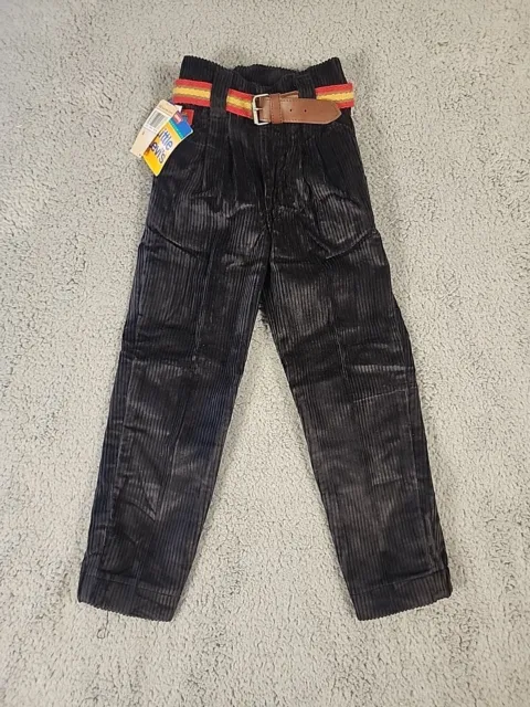 Vintage Little Levis Corduroy Jeans & Belt Black Kids Size 6 90s New W/ Tags