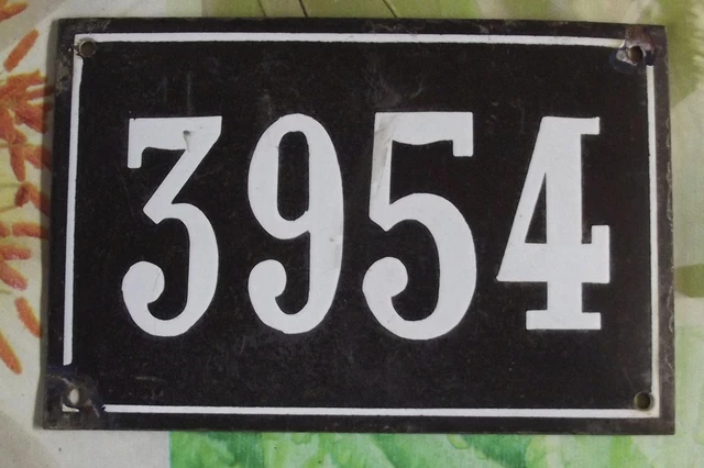 Grande Old Black French House Number 3954 Door Gate da Parete Piatto D Metallo+