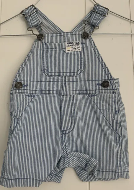 Carters Baby Boy Infant Jean Short Overalls Size 3 months Ahoy Little Mate Whale