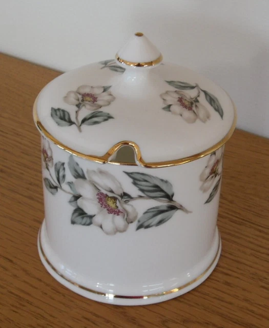 Crown Staffordshire Weihnachtsrose Deckel Marmeladentopf - 10,5 cm hoch x 8 cm Durchmesser