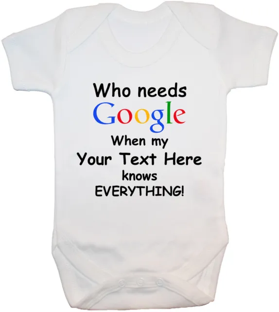 Who Needs Google T-shirt Bodygrow personalizzata 0-24 m ragazzo bambina