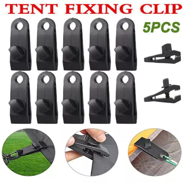 5Pcs Reusable Tent Tarp Tarpaulin Clip Clamp Buckle Camping Tools Heavy Duty AUS